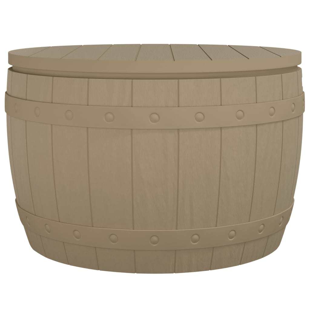 3-in-1 Patio Storage Box Light Brown Polypropylene