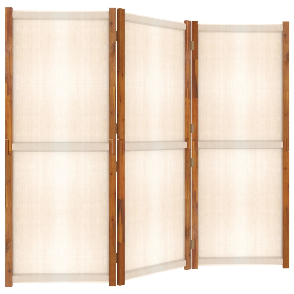 3-Panel Room Divider Cream White 82.7"x70.9"