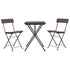 3 Piece Folding Bistro Set Brown Poly Rattan