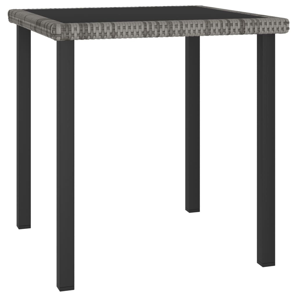 3 Piece Patio Dining Set Poly Rattan Gray - WoodPoly.com