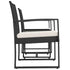 3 piece Patio Dining Set with Cushions Black PP Rattan