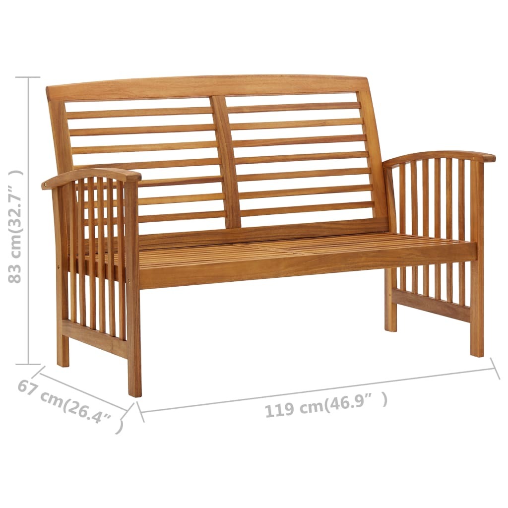 3 Piece Patio Lounge Set Solid Acacia Wood - WoodPoly.com