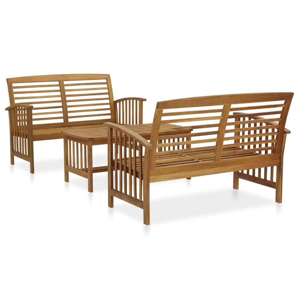 3 Piece Patio Lounge Set Solid Acacia Wood - WoodPoly.com