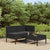 3 Piece Patio Lounge Set with Cushions Poly Rattan Black - WoodPoly.com
