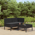 3 Piece Patio Lounge Set with Cushions Poly Rattan Black - WoodPoly.com
