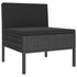 3 Piece Patio Lounge Set with Cushions Poly Rattan Black - WoodPoly.com