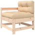 3 Piece Patio Lounge Set with Cushions Solid Wood