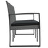 3-Seater Patio Bench with Cushions Dark Gray PP Rattan