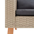 3-Seater Patio Sofa with Cushions Poly Rattan Beige - WoodPoly.com