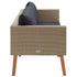 3-Seater Patio Sofa with Cushions Poly Rattan Beige - WoodPoly.com