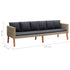 3-Seater Patio Sofa with Cushions Poly Rattan Beige - WoodPoly.com