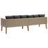 3-Seater Patio Sofa with Cushions Poly Rattan Beige - WoodPoly.com