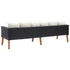 3-Seater Patio Sofa with Cushions Poly Rattan Black - WoodPoly.com