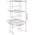 3-Tier Laundry Drying Rack with Wheels Silver 23.6"x27.6"x50.8"