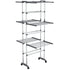 3-Tier Laundry Drying Rack with Wheels Silver 23.6"x27.6"x50.8"