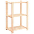 3-Tier Storage Rack 23.6"x15"x35.4" Solid Pinewood 330.7 lb