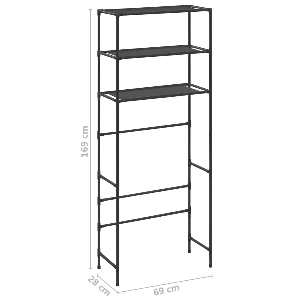 3-Tier Storage Rack over Laundry Machine Black 27.2