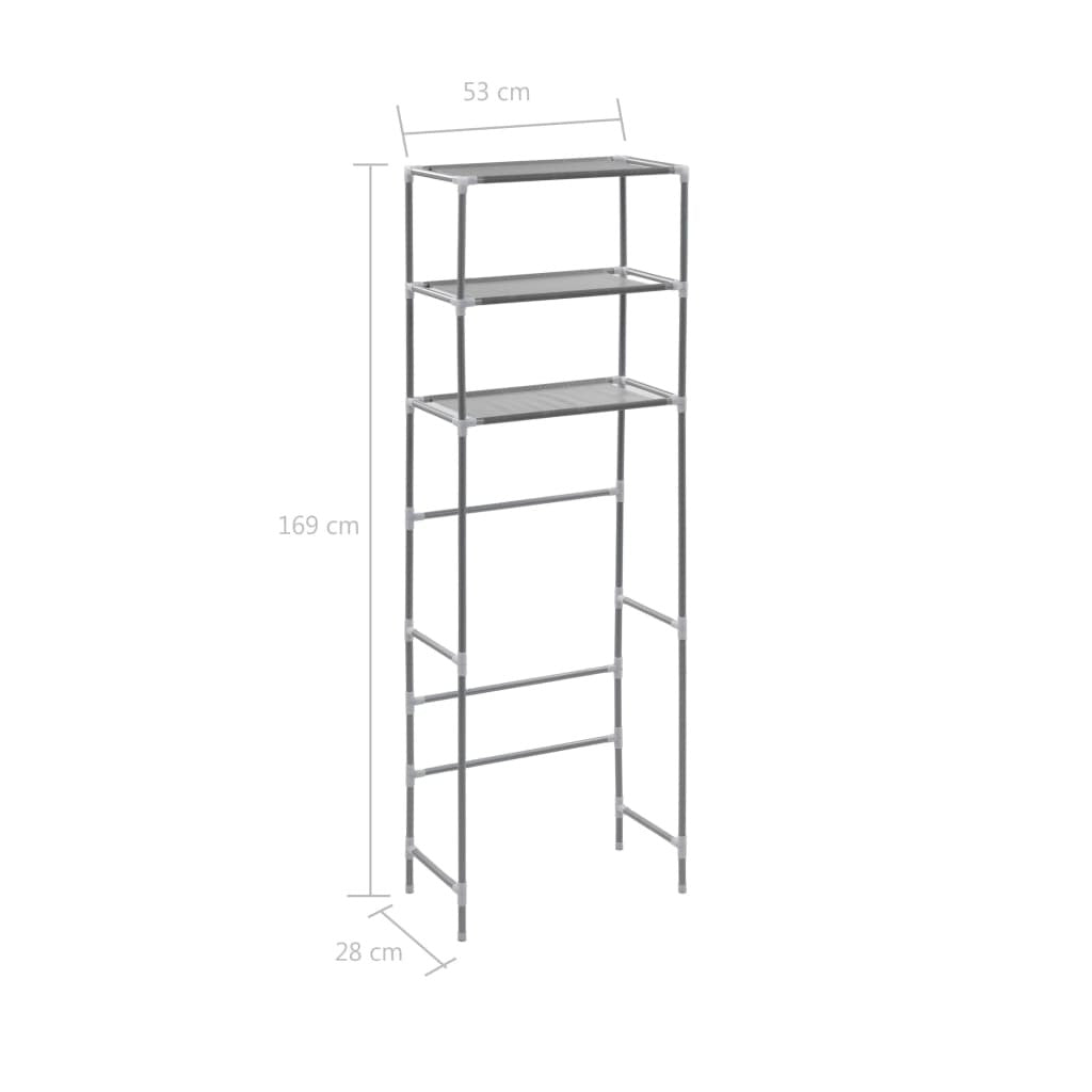 3-Tier Storage Rack over Toilet Silver 20.9