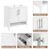 30" Bathroom Vanity with Sink, Multi-functional Bathroom Cabinet with Doors and Drawers, Solid Frame and MDF Board, White