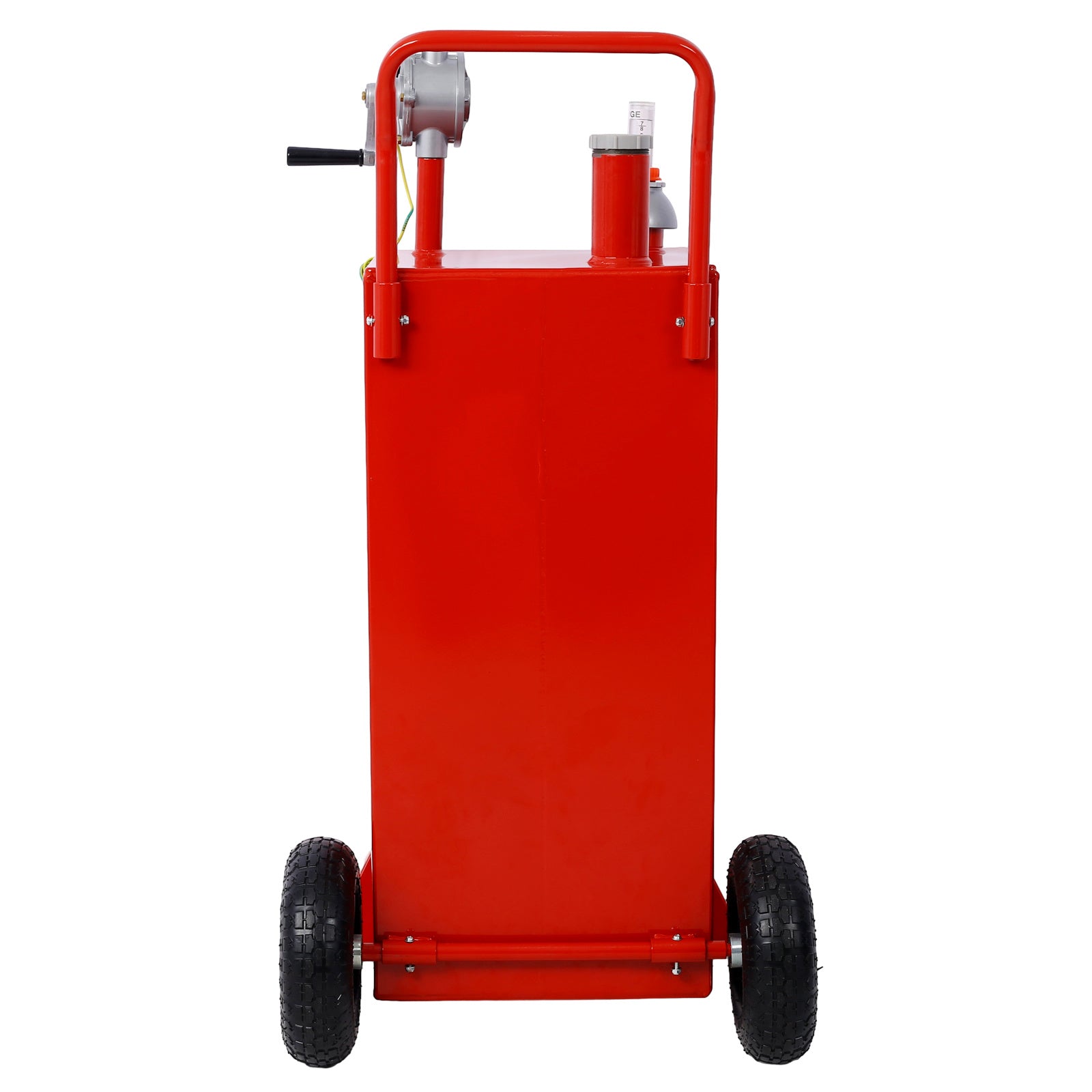 30 Gallon Gas Caddy With Wheels, Fuel Transfer Tank Gasoline Diesel Can Reversible Rotary Hand Siphon Pump, Fuel Storage Tank For Automobiles ATV Car Mowers Tractors Boat Motorcycle(Red)