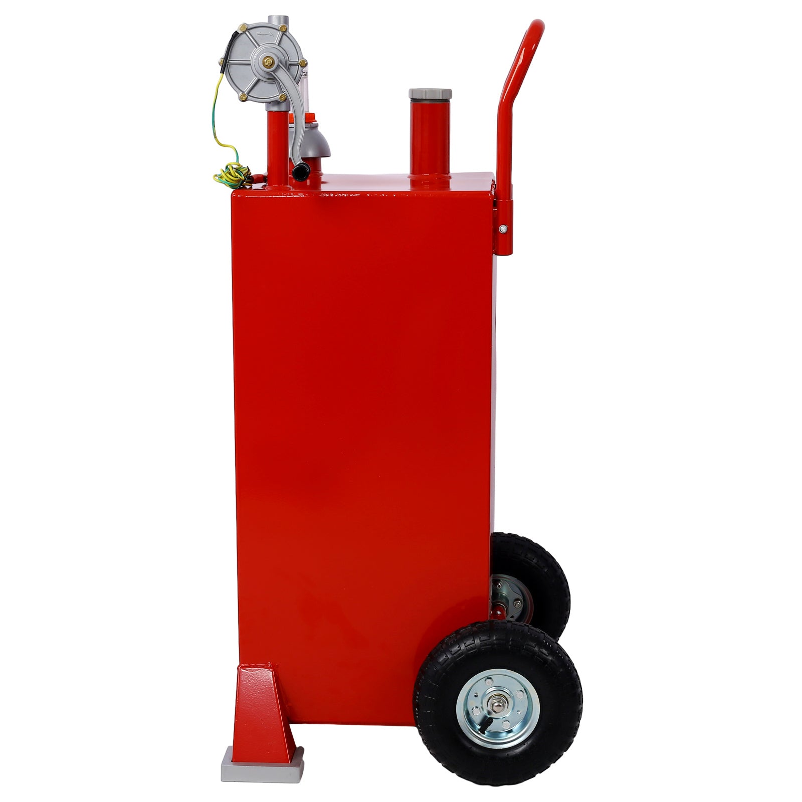 30 Gallon Gas Caddy With Wheels, Fuel Transfer Tank Gasoline Diesel Can Reversible Rotary Hand Siphon Pump, Fuel Storage Tank For Automobiles ATV Car Mowers Tractors Boat Motorcycle(Red)