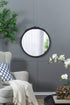 30"x30" Round Hand Carved Rose Antique Mirror Frame, Wall Mirror for Live space, Bathroom, Entryway Wall Décor(Black)