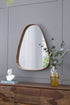 30"x38" Irrgeular Mirror with Wood Frame, Wall Mirror for Living Room Bathroom Entryway