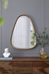30"x38" Irrgeular Mirror with Wood Frame, Wall Mirror for Living Room Bathroom Entryway