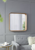 32"x32" Square Mirror with Wood Frame, Wall Mirror for Living Room Bathroom Entryway