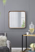 32"x32" Square Mirror with Wood Frame, Wall Mirror for Living Room Bathroom Entryway