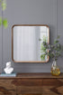 32"x32" Square Mirror with Wood Frame, Wall Mirror for Living Room Bathroom Entryway