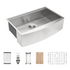 33 Farmhouse Sink Workstation - 33*21*9 Inch Kitchen Sink Stainless Steel 18 gauge Apron Front Kitchen Sink