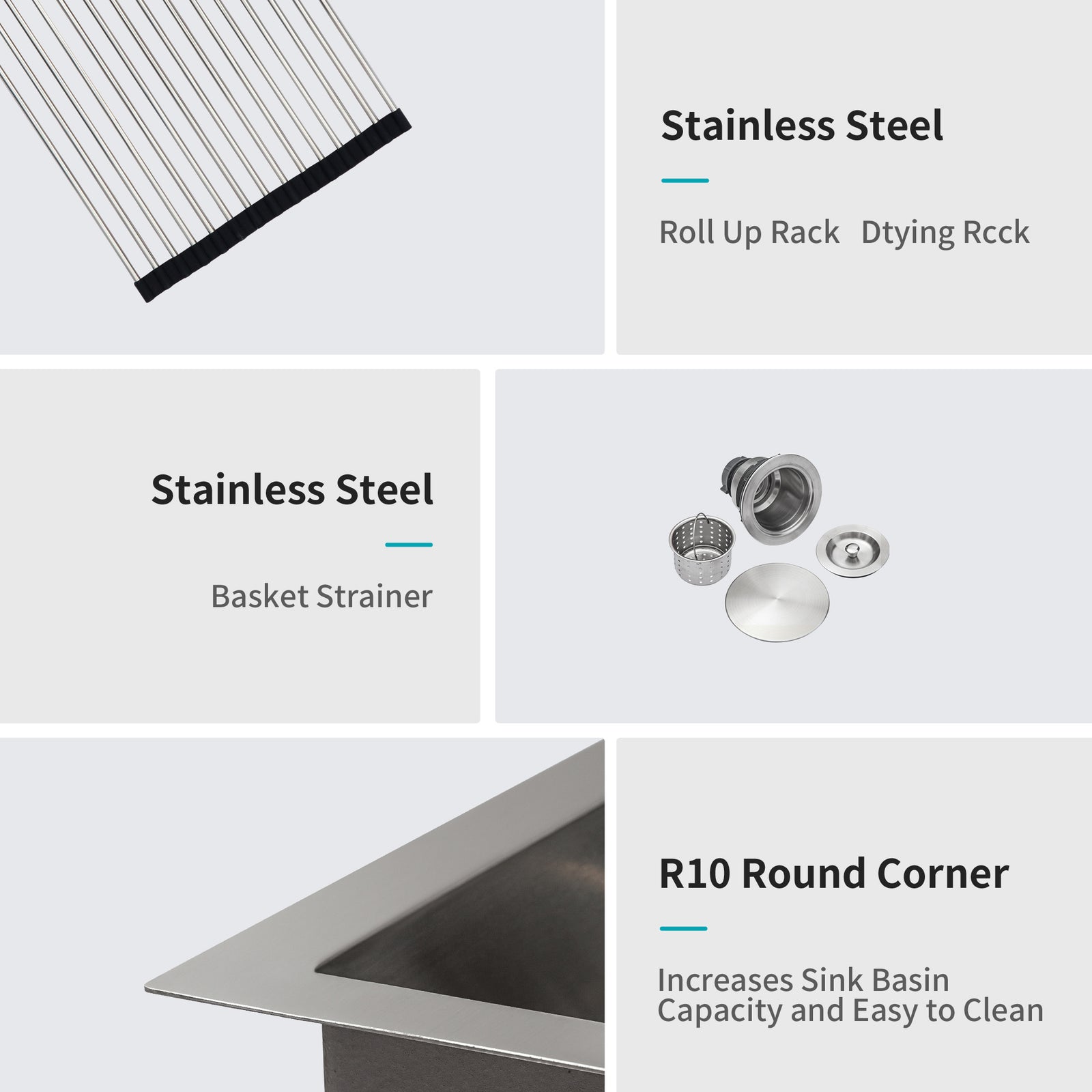 33x22 inch Kitchen Sink Drop In 18 Gauge Stainless Steel 33