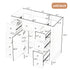 36" Bathroom Vanity without Sink, Cabinet Base Only, One Cabinet and Six Drawers, White