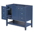 36" Bathroom Vanity without Sink, Cabinet Base Only, One Cabinet and three Drawers, Blue