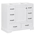 36" Bathroom Vanity without Sink, Cabinet Base Only, Six Drawers, Multi-Functional Drawer Divider, Adjustable Shelf, White