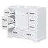 36" Bathroom Vanity without Sink, Cabinet Base Only, Six Drawers, Multi-Functional Drawer Divider, Adjustable Shelf, White