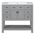 36'' Bathroom Vanity without Top Sink, Grey Cabinet only, Modern Bathroom Storage Cabinet with 2 Soft Closing Doors and 6 Drawers (NOT INCLUDE BATHROOM VANITY SINK)