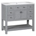 36'' Bathroom Vanity without Top Sink, Grey Cabinet only, Modern Bathroom Storage Cabinet with 2 Soft Closing Doors and 6 Drawers (NOT INCLUDE BATHROOM VANITY SINK)
