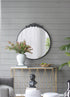36" x 39" Classic Design Mirror with Round Shape and Baroque Inspired Frame for Bathroom, Entryway Console Lean Against Wall