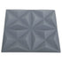 3D Wall Panels 12 pcs 19.7"x19.7" Origami Gray 32.3 ft²