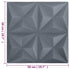 3D Wall Panels 12 pcs 19.7"x19.7" Origami Gray 32.3 ft²