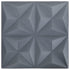 3D Wall Panels 12 pcs 19.7"x19.7" Origami Gray 32.3 ft²
