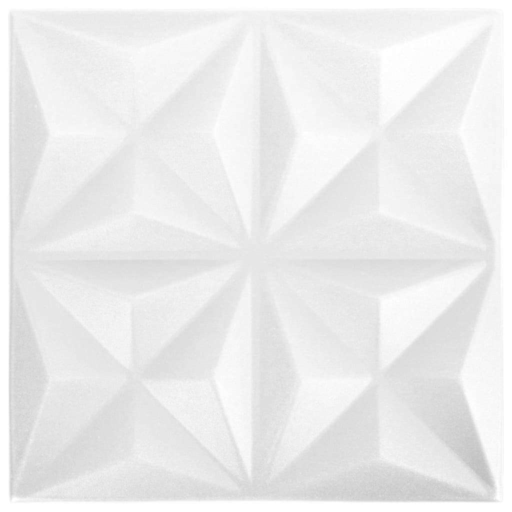 3D Wall Panels 24 pcs 19.7"x19.7" Origami White 64.6 ft²