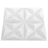 3D Wall Panels 24 pcs 19.7"x19.7" Origami White 64.6 ft²