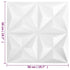 3D Wall Panels 24 pcs 19.7"x19.7" Origami White 64.6 ft²