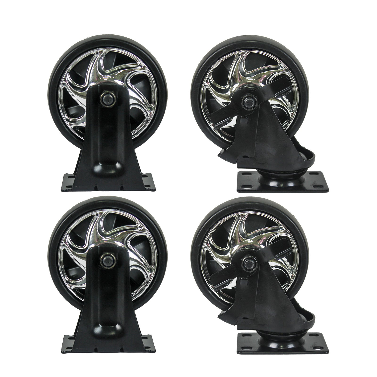 4 DRAWERS MULTIFUNCTIONAL TOOL CART WITH WHEELS AND WOODEN TOP-ORANGE