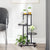 4-Floor Flower Stand with Wheels 17.3"x9.1"x31.5" Black Iron