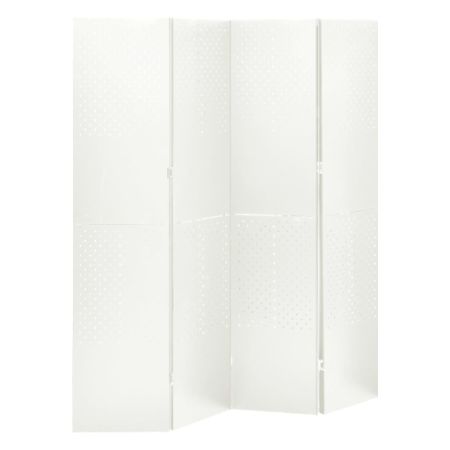 4-Panel Room Divider White 63