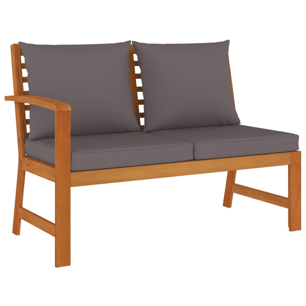 4 Piece Patio Dining Set with Cushions Solid Wood Acacia